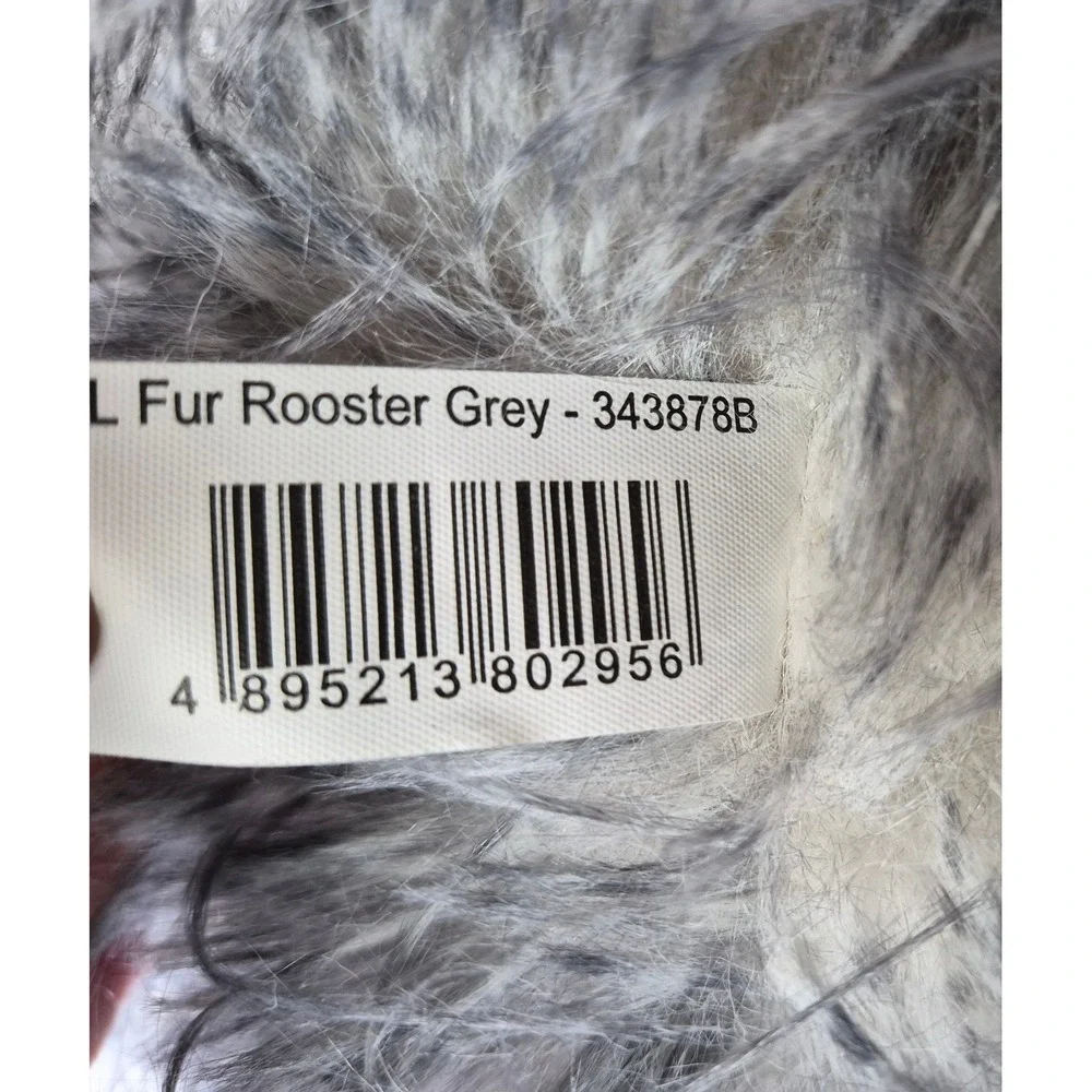 Rooster Chicken Plush Set Grey and Brown Stuffed Animal large 11in Barn Fun Fur